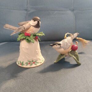 Set of Lenox birds - bell & ornament